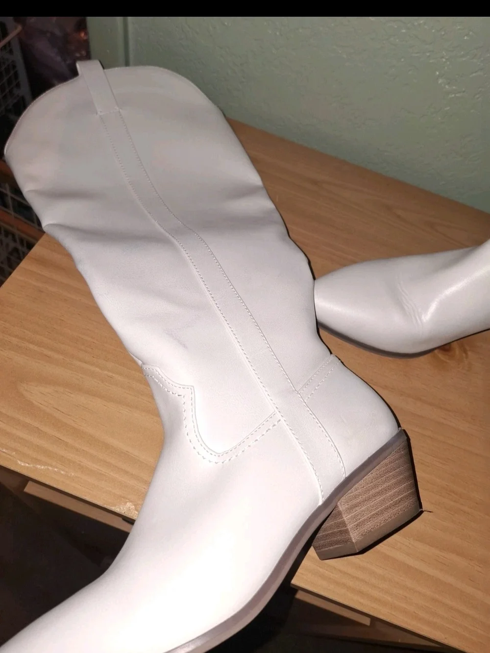 Women's Over-the-Knee Cream Boots with Side Zip